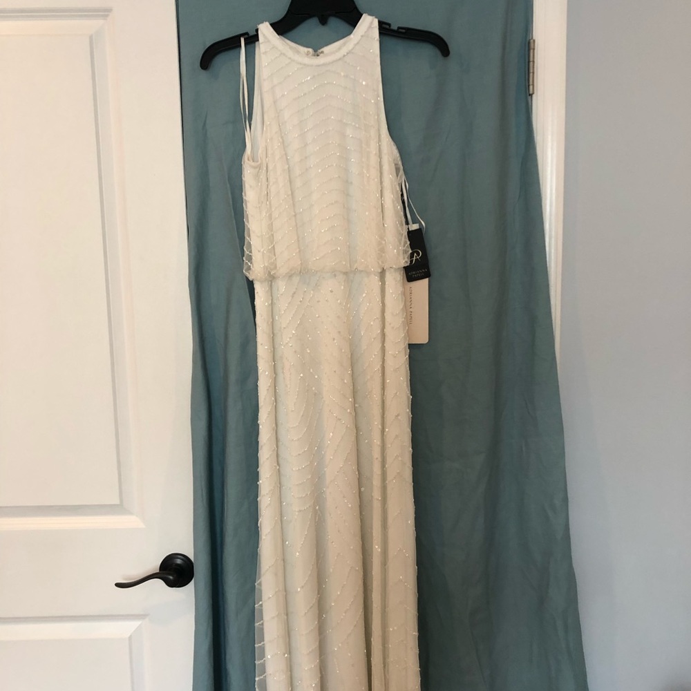 Adrianna Papell Beaded Halter Gown